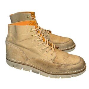 Timberland Westmore A1KCW Moc Toe Boots Mens 9 Tan Leather Urban Workwear